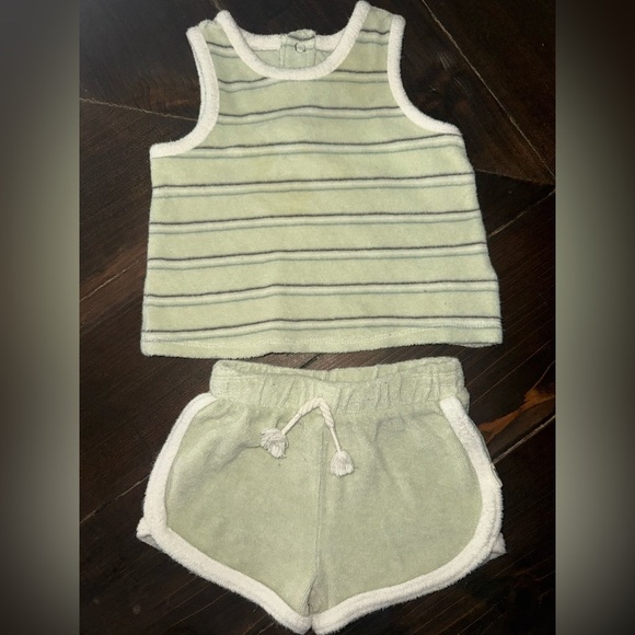 Easy Peasy Organic Cotton Striped Terry Cloth Outfit Size 3-6 Month - Picture 1 of 2